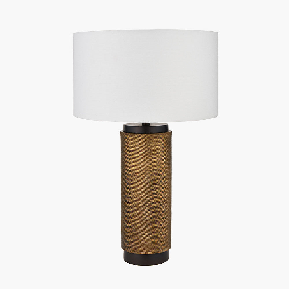 Aurelio Brass & Black Metal Textured Table Lamp - Base Only